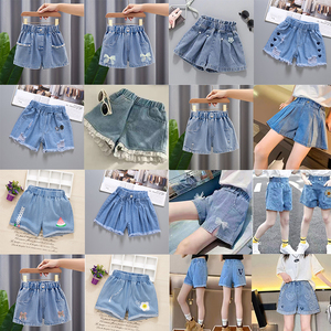 Abbigliamento all'Ingrosso per Bambine 2-10 Anni, <span class=keywords><strong>Pantaloncini</strong></span> Estivi in Denim Casual per Bambine, Shorts in Cotone con Elastico in Vita - Product Image 2
