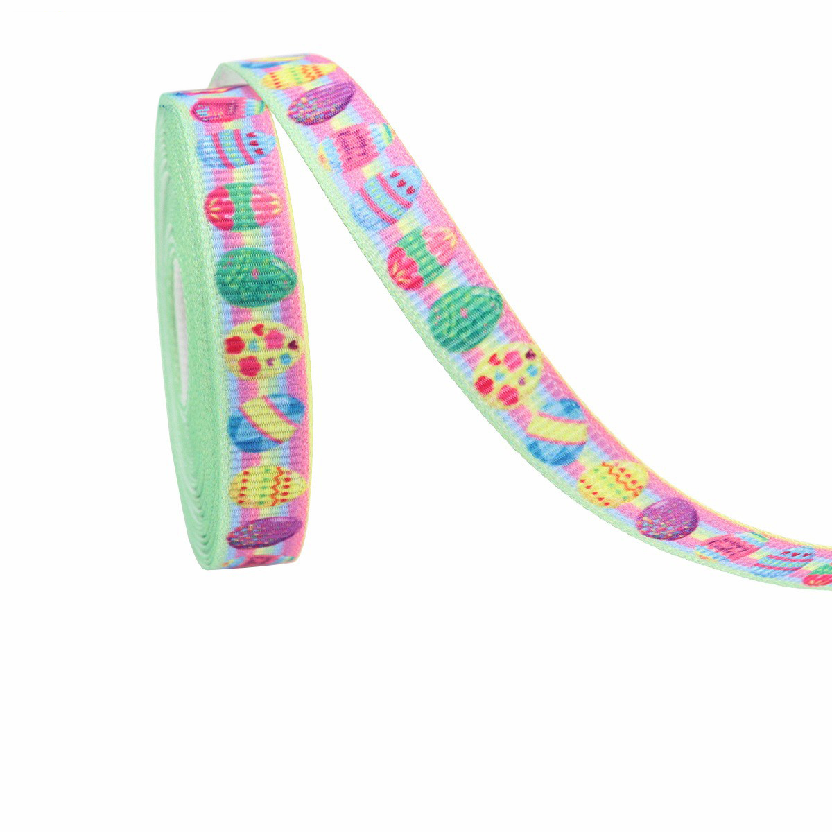 Oeuf de Pâques vert coloré-1 cm * 10 yards