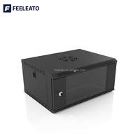 Armoire de serveur 19 pouces pour centre de données, 4U 6U 9U 12U 15U 18U, en acier SPCC, avec porte en verre trempé, pour intérieur, NOIR, OEM, en stock, finition poudrée