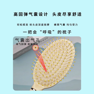 Ensemble d'outils de coiffure, peigne à coussin en plastique, lissage, massage, bouclage, pour femmes, hommes, enfants, utilisation à la maison et en voyage - Product Image 4