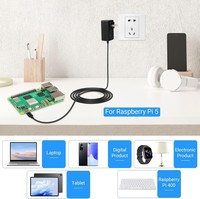 Cargador de Corriente CA/CC de 27 W para Raspberry Pi 5, Adaptador PD USB C para Raspberry Pi 5 8GB 4GB 5V 5A 5.1A