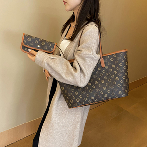 Cổ Điển Mới Đến Thiết Kế Handmade Vai <span class=keywords><strong>Tote</strong></span> Túi PU Da Công Suất Lớn Thương Hiệu In Ấn Tùy Biến Túi Tay Thiết Lập - Product Image 4