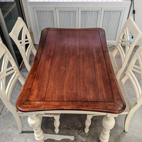 Nouveau rétro américain lourd en bois massif Table à manger ensemble 4 chaises salon cuisine ménage moderne Table à manger ensemble