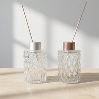 Bouteilles de diffuseur de parfum en verre carré de luxe rechargeables et sculptées, 120 ml