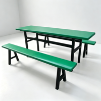 Ensemble de table et de chaises de salle à manger modernes en FRP pour 8 personnes, pour cantine scolaire, pliable, facile à nettoyer, durable