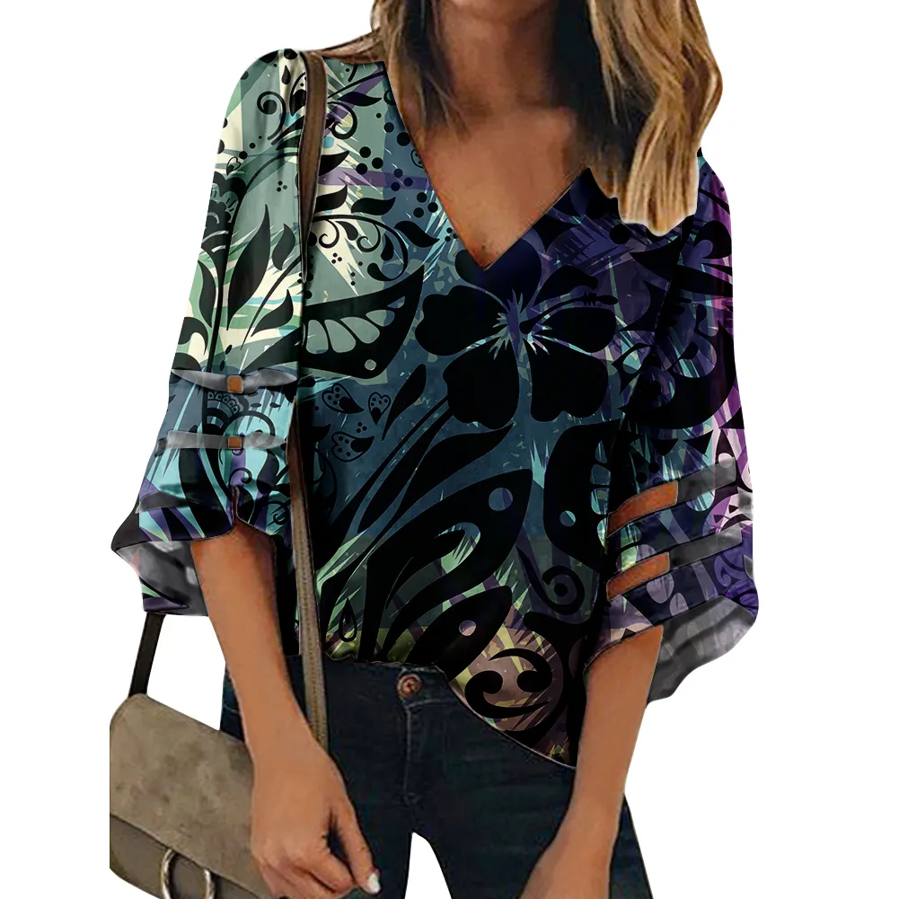 Clothes Women Style American Samoa Polynesian Tribal Pattern Casual T Shirts Loose Tunic Tops Half Sleeve Floral Chiffon Blouses