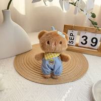 Porte-clés en peluche ours de dessin animé de 4 pouces, en coton PP, pendentif rembourré unisexe, jouet en peluche pas cher, cadeau, vente en gros