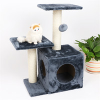 Grosir Pet Memanjat Pohon Kucing Kecil Menara Furnitur Kondominium Kayu Scratcher Pet