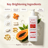 Lotion Corporelle Éclatante & Raffermissante Papaye Glutathion Éclaircit les Taches Brunes Absorption Rapide Hydratation Profonde pour Peaux Sèches