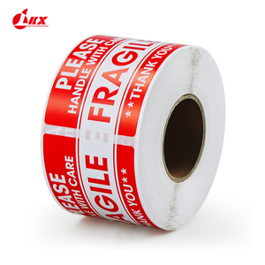 Red Fragile Warning Stickers Breakable Glass Caution <b>Labels</b> Self Adhesive Warehouse Packaging Warning Tags for Shipping - Product Image 3