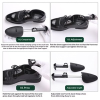 Verstellbarer Anti-Deformations-Schuhspanner für Herren, schwarzer Kunststoff, verhindert Faltenbildung und Verformung, verlängert die Lebensdauer von Schuhen.