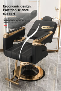 Mobilier de salon chaise de coiffure professionnelle commerciale chaise de salon de beauté chaise de barbier inclinable en or