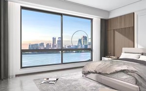 Fenêtre à battant personnalisée à double vitrage à rupture de pont thermique, cadre en aluminium noir, pour immeuble de bureaux en hauteur, avec réduction du bruit - Product Image 4
