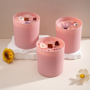Bougie parfumée en cire de soja AIKUN, parfum d'automne, aromathérapie, fleurs séchées roses, pierre de cristal, bougies parfumées personnalisées - Product Image 4