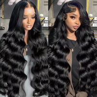Perruque indienne naturelle de 30 pouces, ondulations profondes, bouclée, 100 % cheveux humains, perruque HD sans colle, Full Lace Frontal, densité 180, perruque Lace Front 13x4