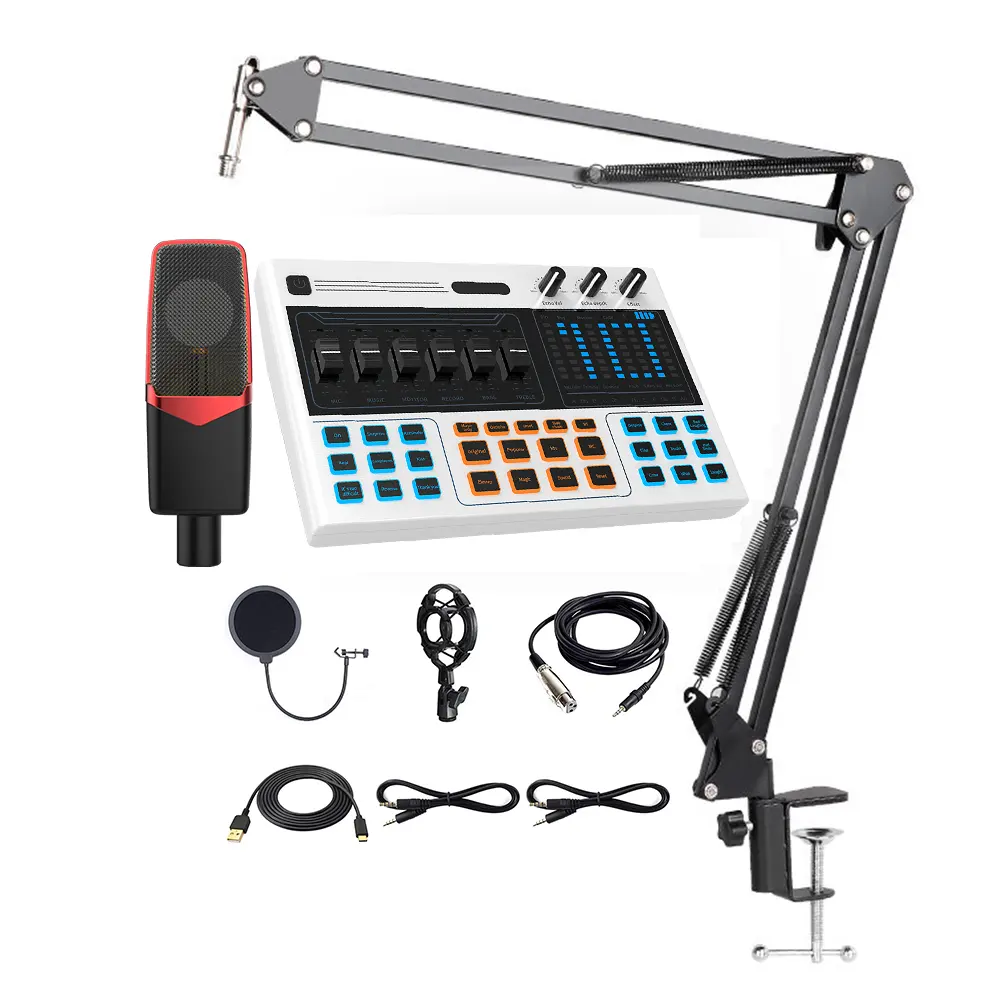 Stream live usb sound card home free music audio interface recording studio equipment kit mixer
