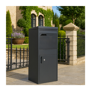Buzón de Correo Exterior de Acero, Grande, Impermeable, Antirrobo, Independiente, con Compartimento para Paquetes y Entrada para Correo - Product Image 1