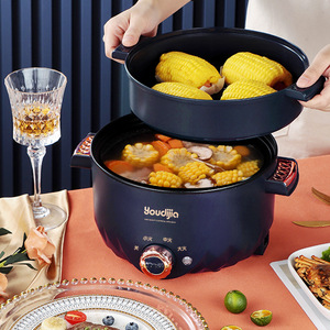 Youdijia <b>Electric</b> Hot Pot 26Cm Non Stick Multi Function <b>Steamer</b> Fryer For Home Dormitory Use - Product Image 1