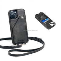 Étui pour téléphone intelligent avec lanière Étui pour téléphone avec poche Étui pour téléphone en cuir personnalisé en stock