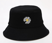 Topi Bucket kustom kosong bordir logo Crochet topi Bucket bunga matahari untuk wanita