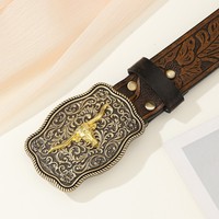 Nouvelle ceinture vintage pour homme en jean avec rivets, boucle en alliage polyvalente et distinctive, réglable, pour pantalon