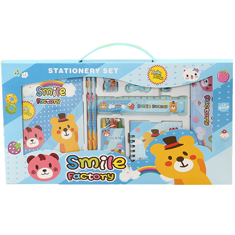 Акция детский канцелярский подарочный набор блокнот карандаши точилка для карандашей набор канцелярских принадлежностей