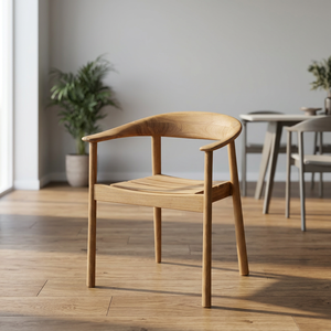 Sillón de Comedor Moderno de Madera de Teca, Silla de Patio para Exteriores de Madera Maciza, Impermeable, Ecológica, Duradera, con Patas Saber, OEM - Product Image 4