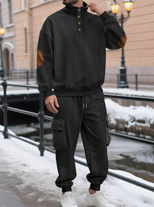Ensemble de survêtements sportifs 2 pièces pour hommes PASUXI, coupe ample, pour la course à pied, le <span class=keywords><strong>jogging</strong></span>, la gym, avec sweat à capuche et pantalon long - Product Image 5
