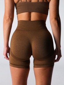 Shorts cyclistes sans couture pour femmes, couleur unie, 3 pouces, en jacquard cationique AB-Yarn, haute élasticité, effet push-up fessier, pour la gym, l'entraînement et le <span class=keywords><strong>yoga</strong></span> - Product Image 6