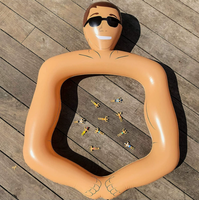 Cadre photo gonflable 3D amusant de 31 pouces en forme de homme musclé pour événements thématiques, décorations de fête d'anniversaire, anneaux de piscine