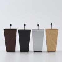 Pieds de lit carrés en plastique noir robuste et moderne pour meubles - Utilisation en hôpital, hôtel, extérieur et atelier, réglables