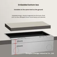 Boîte de prise de courant au sol de style marbre, exportée d'Indonésie, en acier inoxydable, avec couvercle rabattable, prise de courant multiposition, prises européennes, indice de protection IP11