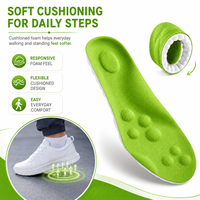 Semelles intérieures 4D en mousse à mémoire de forme pour hommes et femmes - Super douces, absorption des chocs, soutien de la voûte plantaire, respirantes (Noir Homme US 7-11)