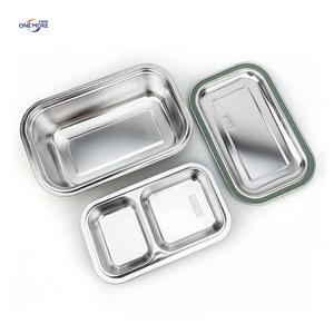 Stainless Steel Lunch Box Reusable BPA Free 2 Tier Metal Bento Lunch Box