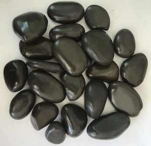 Natural negro brillante guijarro liso Precio de piedra - Product Image 2