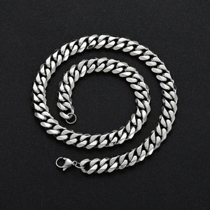 Chaîne cubaine à six pans de 12 mm, style Hip Hop, en acier inoxydable plaqué sous vide, avec fermoir mousqueton, large, Tanjing - Product Image 4