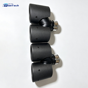 Accesorios de Modificación de Vehículos, Punta de Tubo de Escape Universal para Automóvil, Diseño de Borde con Remallado de Fibra de Carbono Negro Mate - Product Image 5
