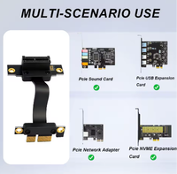 Cable de Extensión PCIe 4.0 X1 de Alta Velocidad 16Gbps, 90 Grados, Ángulo Recto, Blindado, Flexible, Contactos Chapados en Oro, NAS ITX