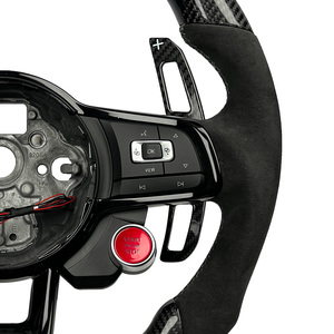 Volant <span class=keywords><strong>Audi</strong></span> A7 SOON TODA, modèles 2012-2020, garniture en cuir et fibre de carbone, design <span class=keywords><strong>sport</strong></span> à fond plat pour une conduite confortable sur de longues distances - Product Image 6