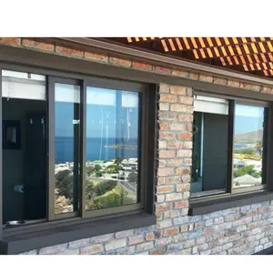 Doppi vetri finestre scorrevoli in alluminio di disegno telaio della finestra in alluminio