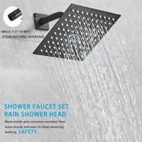Système de douche mural, ensemble complet de robinetterie avec pommeau de douche pluie haute pression 8 pouces et douchette à main, avec vanne et kit de finition, vente en gros
