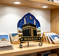 Plaque murale islamique personnalisée en résine, figurine en relief de la Kaaba, Makkah, Masjid Al Haram, Grande Mosquée, vente en gros OEM