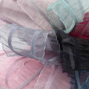 Venta al por mayor 1,5 pulgadas 9 colores listos sola cara plisada cinta de organza transparente para la decoración del cabello - Product Image 6