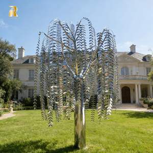 Sculpture de <span class=keywords><strong>saule</strong></span> <span class=keywords><strong>en</strong></span> acier inoxydable RELONG, ornements métalliques personnalisés, art moderne décoratif à vendre - Product Image 5