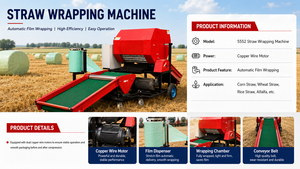 Machine d'emballage automatique pour ensilage de fourrage, qualité alimentaire, contrôlée par PLC, 220V/380V, facile à utiliser - Product Image 6