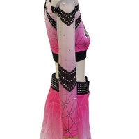 Nouveaux uniformes de pom-pom girl roses à la mode à manches longues respirant ligne latérale filles et adultes pour la danse