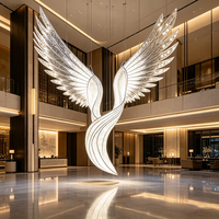 Moderner Luxus-Kronleuchter für Hotel-Lobby-Dekoration Feder-Falken-Kristall-Engelsflügel Maßgefertigte Moderne Kristall-Kronleuchter