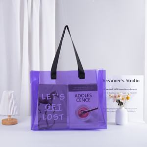 定制logo防水奢华透明果冻袋购物袋塑料携带透明pvc购物包装袋 - Product Image 5