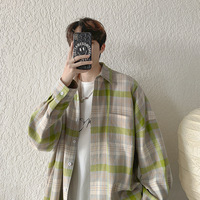 Chemise à carreaux décontractée pour homme, légère et tendance, à manches longues, coupe ample, protection solaire, idéale pour l'été, en dropshipping