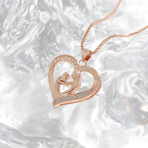 2025 l'amour des mères européennes et américaines mère fille collier en forme <span class=keywords><strong>de</strong></span> coeur pour les filles - Product Image 5